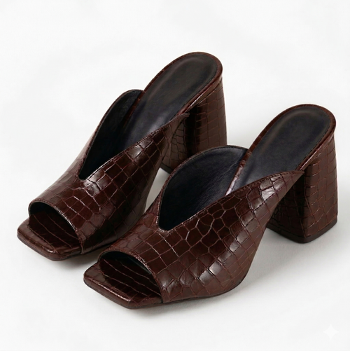 Gloria - Mules à Talons Carrés