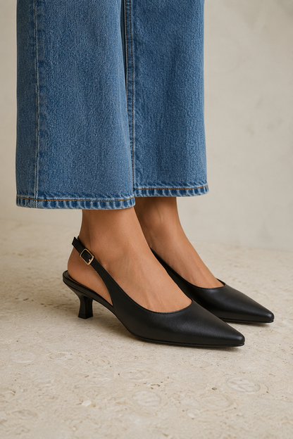 Nina - Slingback Kitten Heels