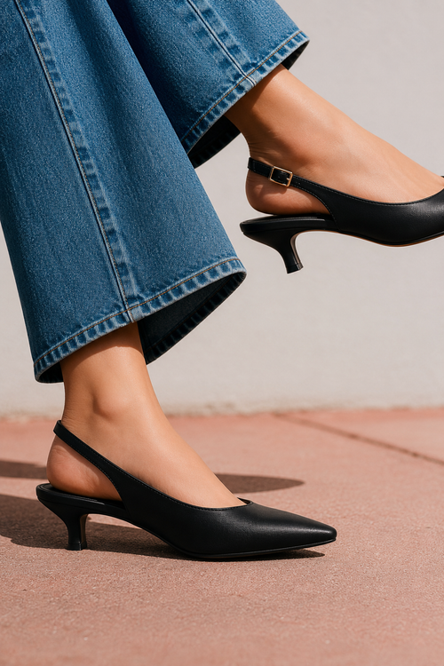 Nina - Slingback Kitten Heels